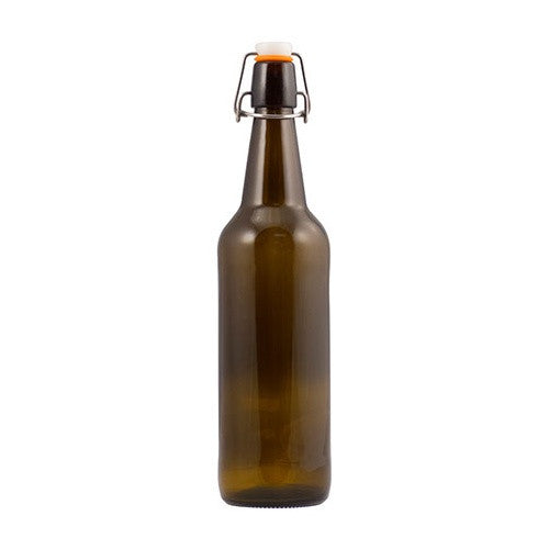 Case of 12 Beer Bottles 500 mL Amber Flip Tops pilot brewing supply.myshopify.com