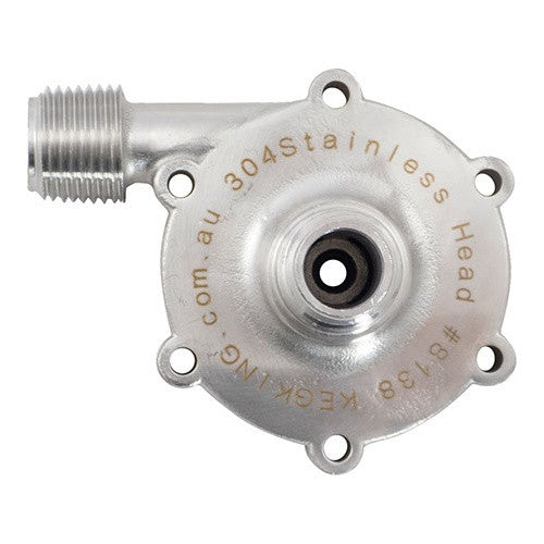 Stainless Steel Pump Head for MKII Pump by Keg King pilot brewing supply.myshopify.com