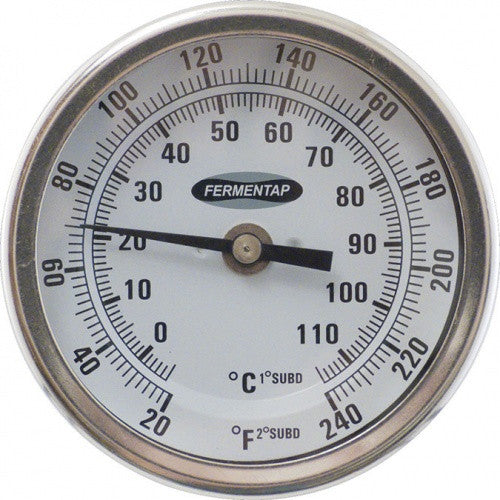 Fermentap Thermometer 3 in Face 2.5 in Probe pilot brewing supply.myshopify.com