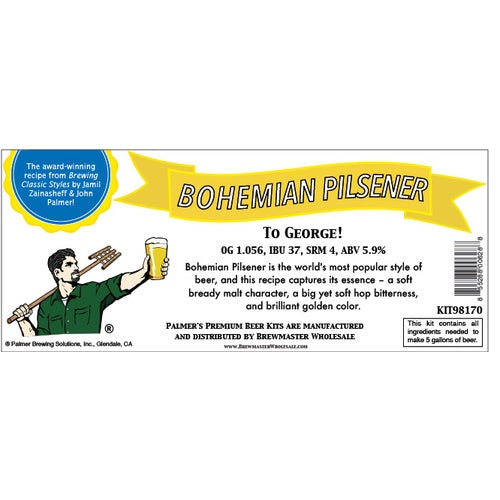 Palmer Premium Beer Kits - To George - Bohemian Pilsener