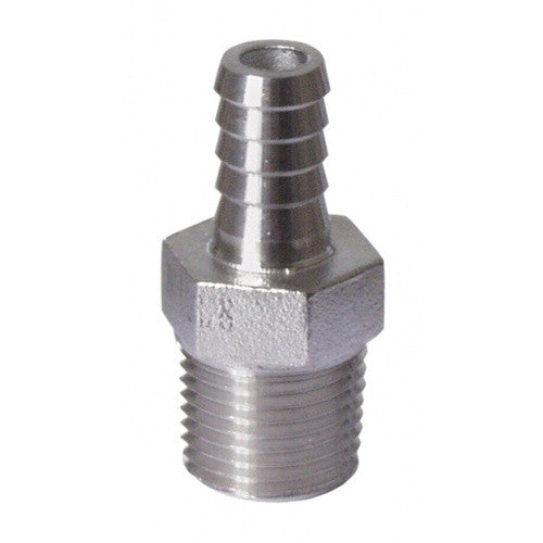 Stainless - 1/2 in. MPT x 3/8 in. Barb
